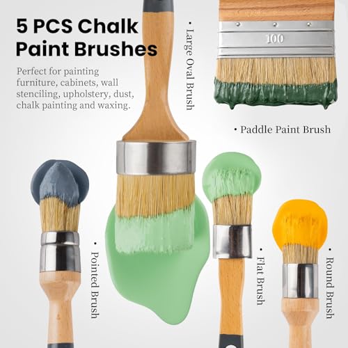5 Pack Natural Bristle Chalk Wax Brush (5 Count)