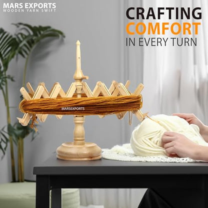 Wooden Yarn Winder with Swift