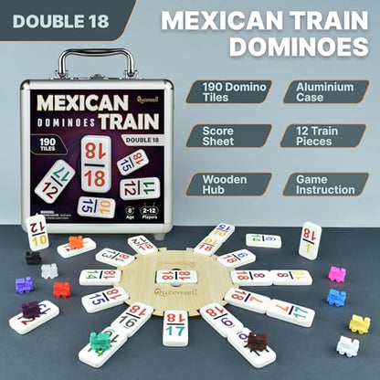 Mexican Train Dominoes Set with Numbers