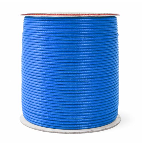 2mm Deep Sky Blue Waxed Cord
