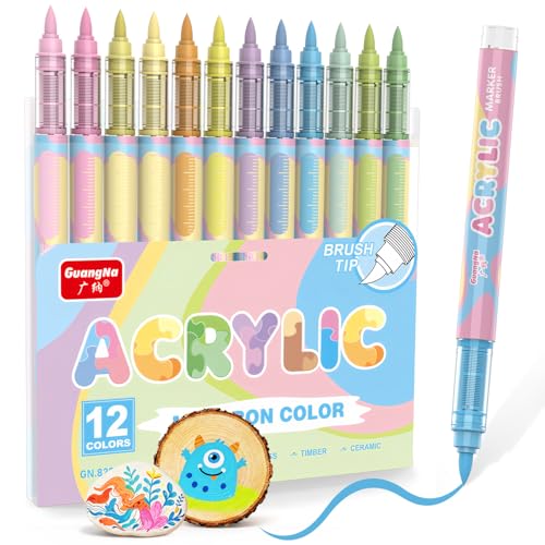 12 Macaron Acrylic Paint Markers (12 Count)