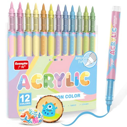 12 Macaron Acrylic Paint Markers (12 Count)