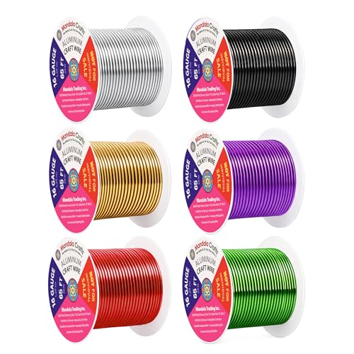 16 GA Silver Black Red Assorted Anodized Aluminum Craft Wire (390 Foot)