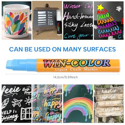 8 Pack Jumbo Window Markers for Cars 10mm Liquid Chalk Pens Erasable (8 Count)