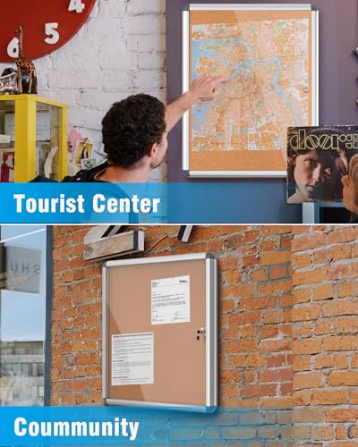 2 Pack 38"x28" Enclosed Bulletin Board (2 Count)