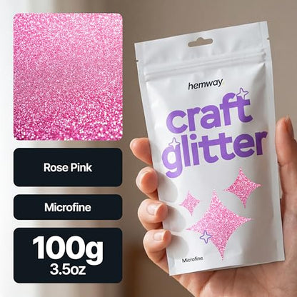 Craft Glitter Rose Pink 100g Microfine Glitter (100 Gram)