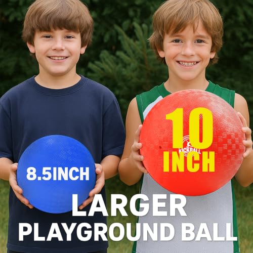 10 Inch Kickball Playground Ball 6 Pack (6 Count)
