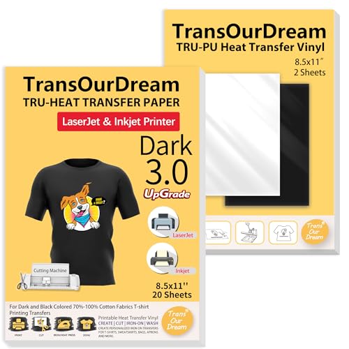 Iron on Heat Transfer Paper for Dark Fabric (15.28 Ounce)