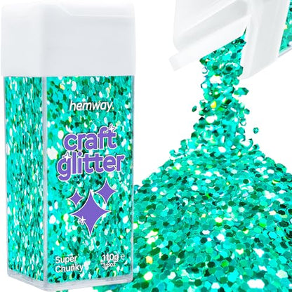 Craft Glitter Shaker Turquoise Blue Holographic 110g Super Chunky (3.9 Ounce)