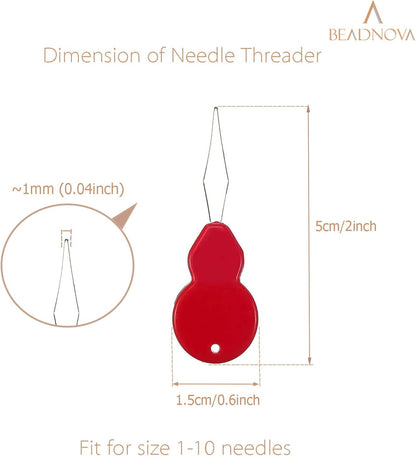 BEADNOVA Needle Threaders 20pcs Plastic Sewing Needle Threader for Sewing Small Eye Embroidery Craft Knitting Quilting (20pcs, Mix Colors)