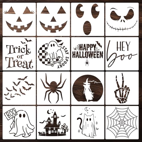 Halloween Stencils for Painting 8" Halloween Stencils for Crafts (16 Count)