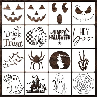 Halloween Stencils for Painting 8" Halloween Stencils for Crafts (16 Count)