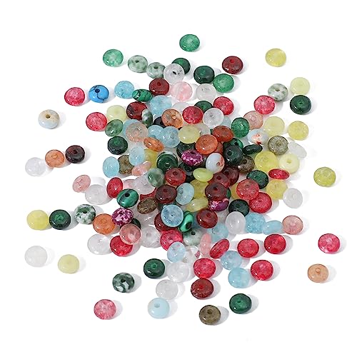 Natural Mix Colored Disk Stone Beads 4x2mm 160pcs Rondelle Loose Semi Gemstone Beads for Jewelry Making Design (160 Count)