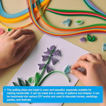 Quilling Strips Paper 600pcs 5mm 39cm Origami Paper Quilling Kits for Art DIY Hand Craft Christmas