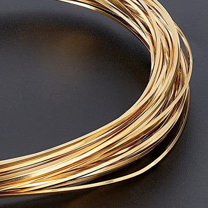20 Gauge 33 Feet Square Copper Wire Half Hard Yellow Brass Wire for Jewelry Beading Craft Work (33 Foot)