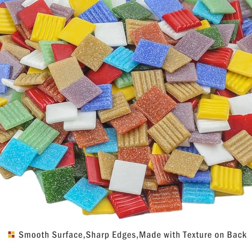 Square Mosaic Tiles for Crafts Bulk (2.2 pound(s))