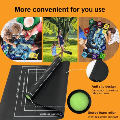 Puzzle Mat Roll Up to 1500 Portable Board Storage for Adults Kids (1500 Count)
