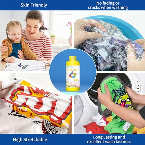 DTF Ink Yellow 500ml Heat Transfer Ink Refill ET (16.907 Fl Oz)