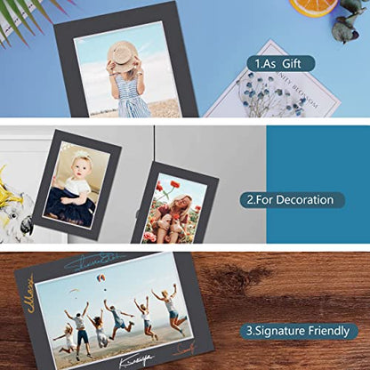 10 Pack 11x14 Black Picture Mat Kit for 8x10 Photo with Bevel Cut