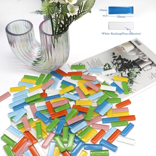 162Pcs 1.1LB Mixed Colors Mosaic Glass Tiles (162 Count)