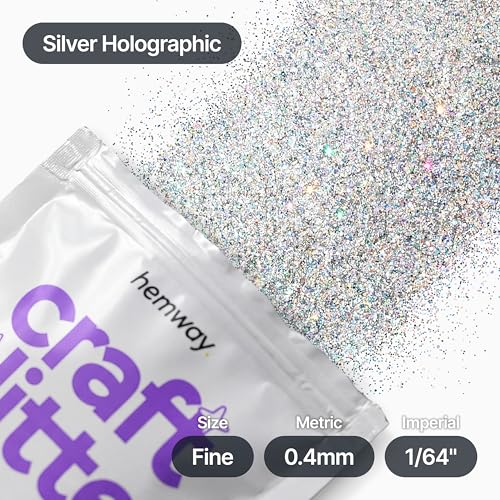 Craft Glitter Silver Holographic 100g Fine Glitter (3.5 Ounce)