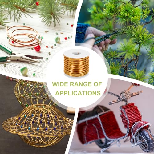 9 Gauge Anodized Aluminum Craft Wire Bendable Bonsai Training Wire 56 Feet 3mm for Sculpting Crafts Wreath Floral Beading Jewelry Making