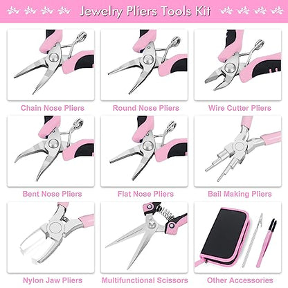 Jewelry Pliers Set Jeweler Making Tools for Adults (11 Count)