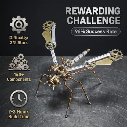 3D Metal Puzzle Model Mechanical Kits Steampunk Mosquito 140+ Components 2
