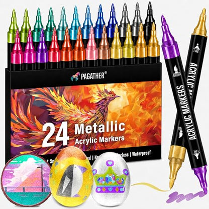 Metallic Acrylic Paint Markers (24 Count)