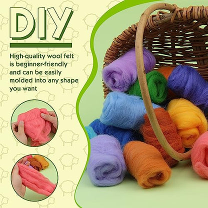 54 Colors Needle Felting Wool (54 Count)