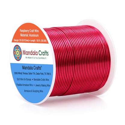 20 Gauge Raspberry Anodized Aluminum Craft Wire (100 Foot)