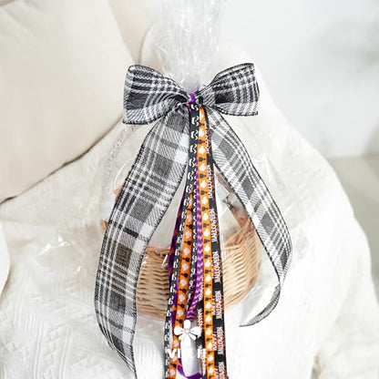 3 8 inch 1 inch Halloween Ribbon Set Spooky October Ribbon Assortment 5 Rolls 10 Yards Halloween Crafts (30 Foot)