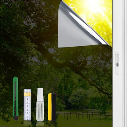 One Way Privacy Window Film Black Silver 45.2in x 6.5ft