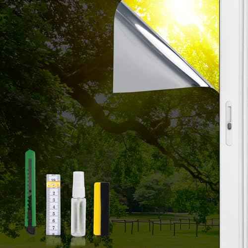 One Way Privacy Window Film Black Silver 35.4in × 16.4ft