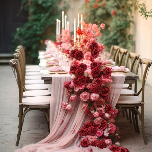 Artificial Flowers Foam Fake Roses 25pcs Red Roses with Stems for Home Decor DIY Wedding Bouquets Party Bridal Shower Centerpieces Faux Flower Arrangements Tables Decorations (25 Count)