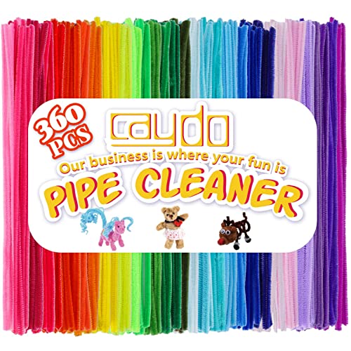 360 Pieces Pipe Cleaners 40 Assorted Colored Chenille Stems