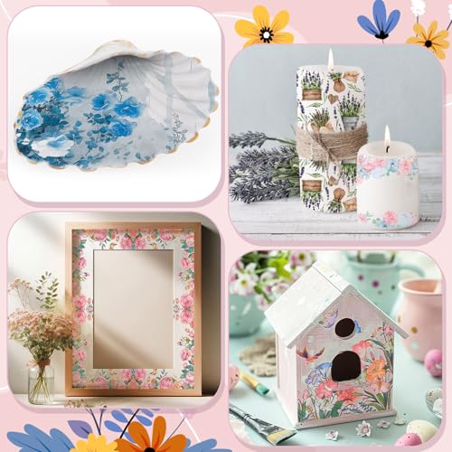 20 Pack Decoupage Napkins Floral Cocktail Decorative Paper Napkins (20 Count)