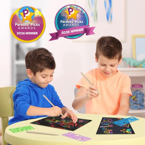 200 Pcs Rainbow Scratch Paper Art for Kids Arts and Crafts Kit