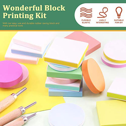 24 Pieces Block Printing Starter Tool Kit (24 Count)