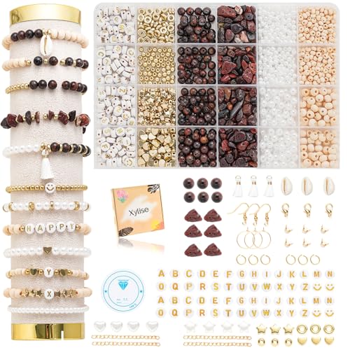 Jewelry Making Supplies Kit Natural Stone Beads for Irregular Natural Stone with for DIY Craft Bracelet Necklace Earrings for Adults