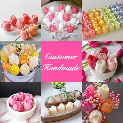 3 PCS 3D Tulip Silicone Molds for Candle Resin Soap Making Crafts (3 Count)