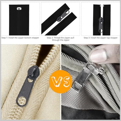 20Pcs Zipper Repair Kit Zippers Replacement 5# Zipper Pull Rescue Kit for Clothing Jackets Purses Luggage Backpacks (20 Count)