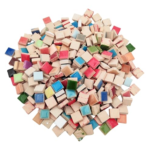 500g 1.1lb Random Color Irregular Ceramics Mosaic Tiles (16 Ounce)