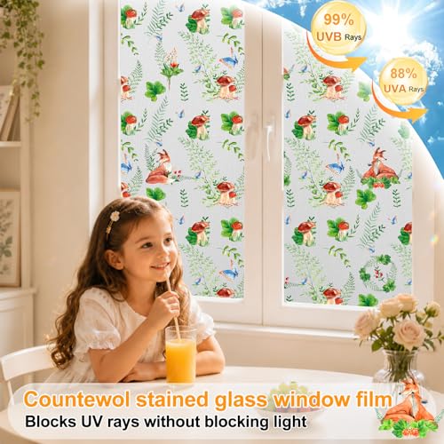 Privacy Window Films Stain Glass Cling No Glue Anti