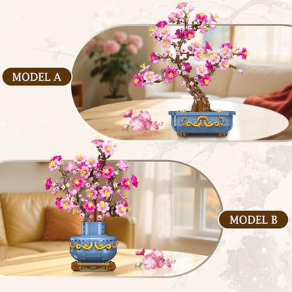 Flower Cherry Blossom Building Set 2 in 1 Bonsai Tree for 8 (775 Count)
