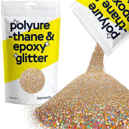 Resin Glitter Gold Silver Holographic 100g Microfine (3.5 Ounce)