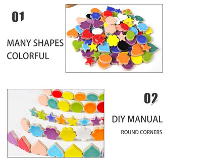 500g 1.1lb Random Color Irregular Ceramics Mosaic Tiles (16 Ounce)