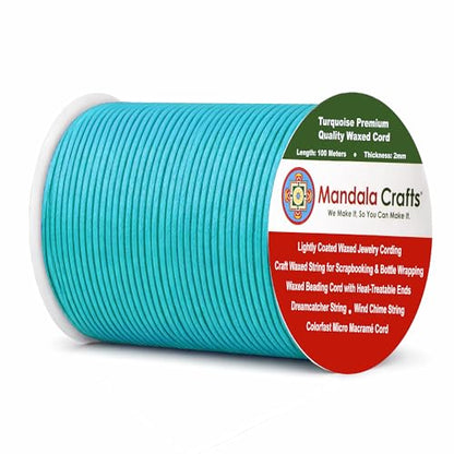 2mm Turquoise Waxed Cord (327 Foot)
