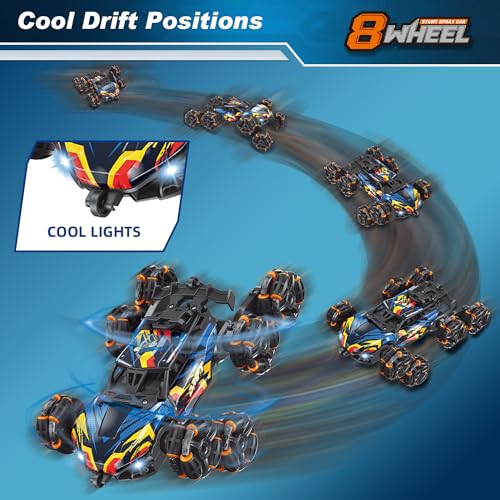 Cool 8 Wheels Hand Controlled rc Stunt Car Toys