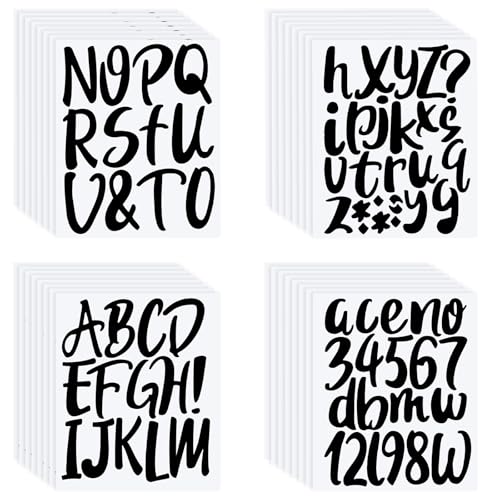 576 Pcs 8 Sheets Letters Stickers Vinyl Alphabet Number Decals Back to School Supplies for Water Bottles Cups Mailbox Scrapbooking Bulletin Board Classroom Decor (8 Count)